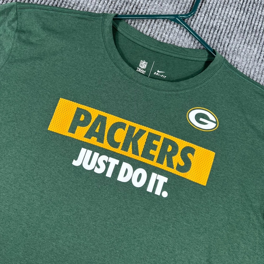 Green Bay Packers Shirt Mens 2XL Short Sleeve NFL Football Nike On Field Team